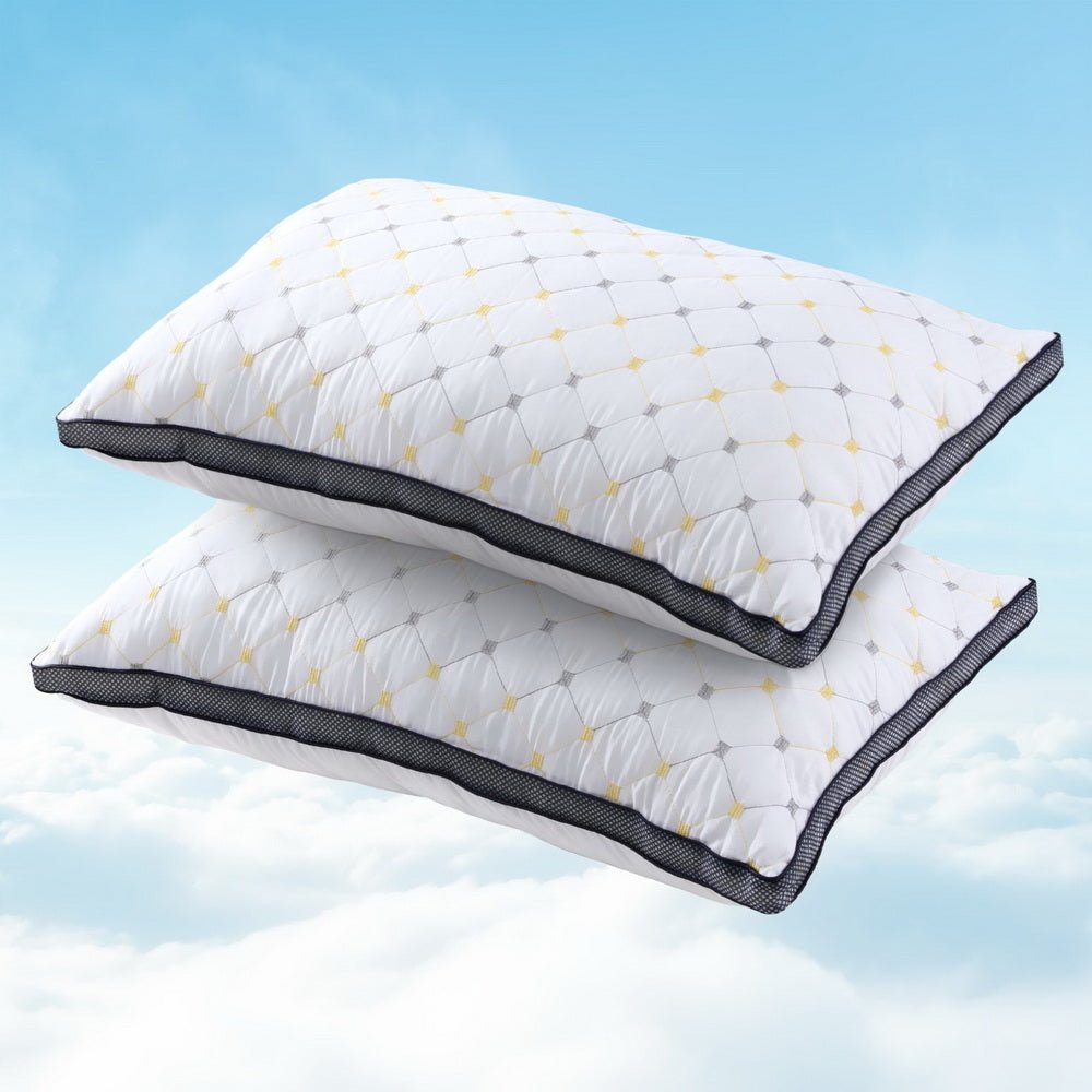 2pcs Microfibre Pillows 70x45cm - White - Home & Garden > Bedding > Pillows - Rivercity House & Home Co. (ABN 18 642 972 209) - Affordable Modern Furniture Australia