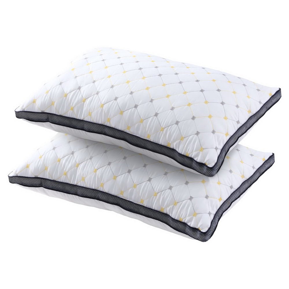2pcs Microfibre Pillows 70x45cm - White - Home & Garden > Bedding > Pillows - Rivercity House & Home Co. (ABN 18 642 972 209) - Affordable Modern Furniture Australia