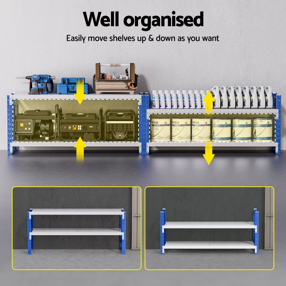 2x 0.9M Garage Shelving Workbench Warehouse Rack - Tools > Tools Storage > Wall Storage Racks - Rivercity House & Home Co. (ABN 18 642 972 209) - Affordable Modern Furniture Australia