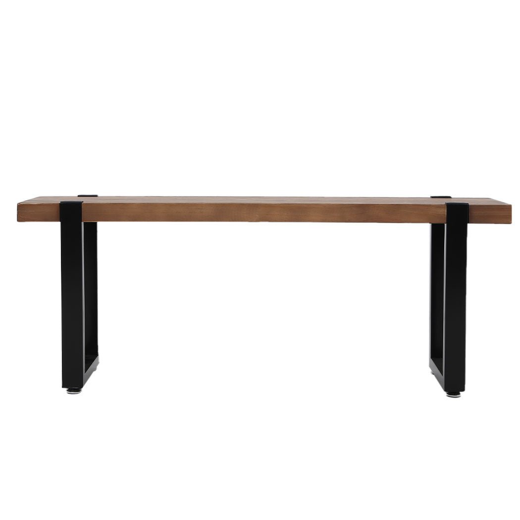 2x 140cm Wooden Dining Bench Chairs - Brown - Rivercity House & Home Co. (ABN 18 642 972 209) - Affordable Modern Furniture Australia