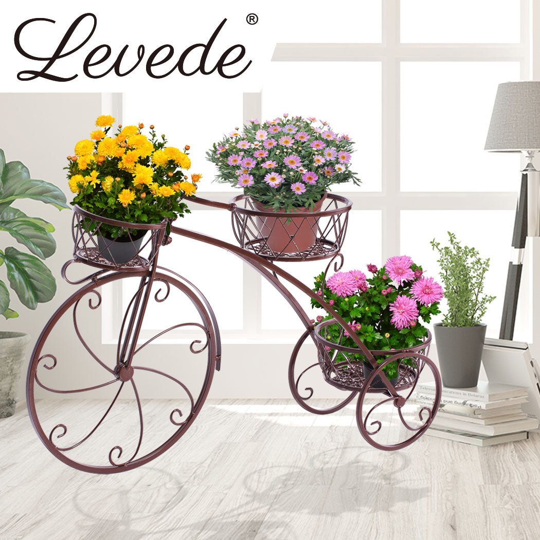 2x 3 - Tier Metal Plant Stand for Indoor and Outdoor Use - Bronze - Rivercity House & Home Co. (ABN 18 642 972 209) - Affordable Modern Furniture Australia