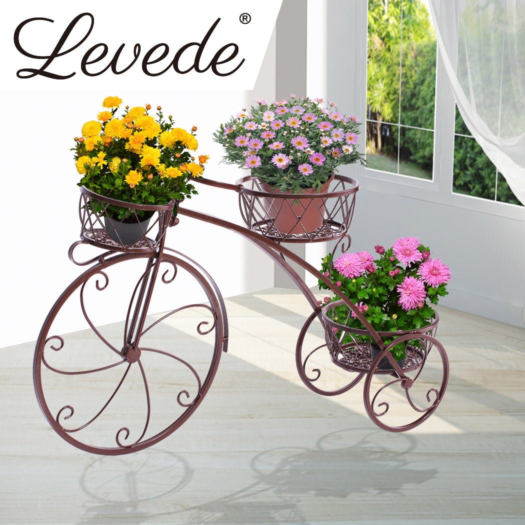 2x 3 - Tier Metal Plant Stand for Indoor and Outdoor Use - Bronze - Rivercity House & Home Co. (ABN 18 642 972 209) - Affordable Modern Furniture Australia