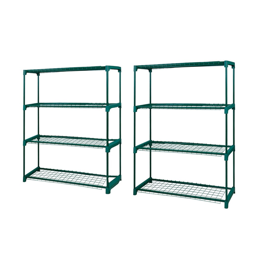 2x 4 Tier Metal Plant Stand Shelves - Dark Green - Rivercity House & Home Co. (ABN 18 642 972 209) - Affordable Modern Furniture Australia