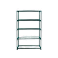 Set of 2 5-Tier Metal Plant Stand for Garden and Indoor Use - Dark Green