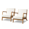 Olive Armchair with Faux Fabric Upholstery - Beige (2 Pack)