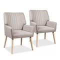 Sebastini Armchair with Faux Fabric Upholstery - Beige (2 Pack)