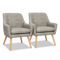 Anne 2X Armchair Lounge Accent Tub Chair - Beige