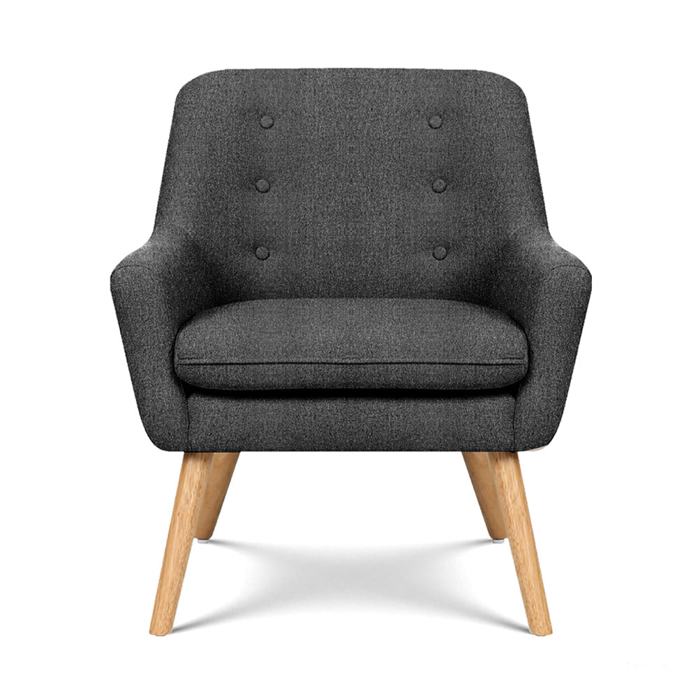 2X Armchair Lounge Chair Accent Tub Chair Charcoal ANNE - Furniture > Bar Stools & Chairs > Arm Chairs & Recliners - Rivercity House & Home Co. (ABN 18 642 972 209) - Affordable Modern Furniture Australia