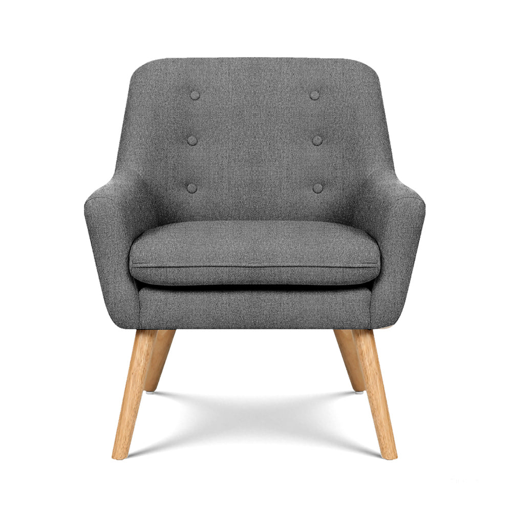 2X Armchair Lounge Chair Accent Tub Chair Grey ANNE - Furniture > Bar Stools & Chairs > Arm Chairs & Recliners - Rivercity House & Home Co. (ABN 18 642 972 209) - Affordable Modern Furniture Australia