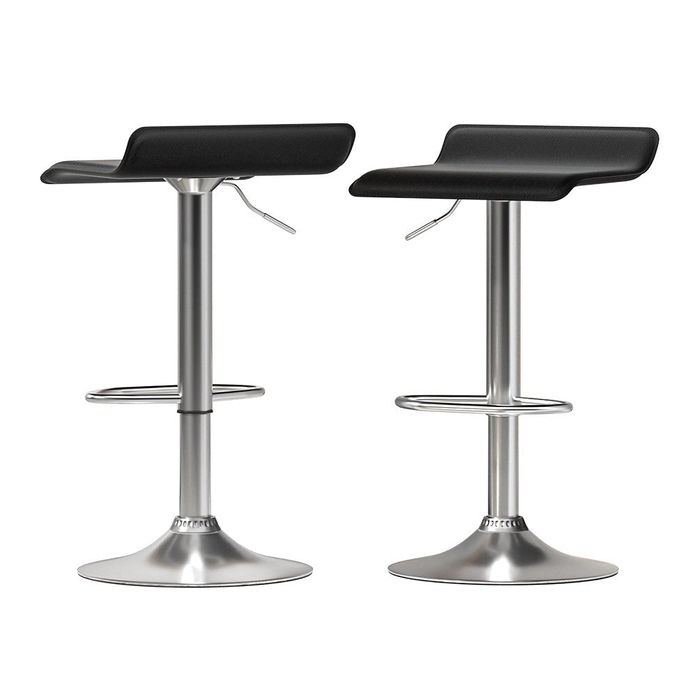 2x Bar Stools Faux Leather Chair Black - Furniture > Bar Stools & Chairs > Table & Bar Stools - Rivercity House & Home Co. (ABN 18 642 972 209) - Affordable Modern Furniture Australia
