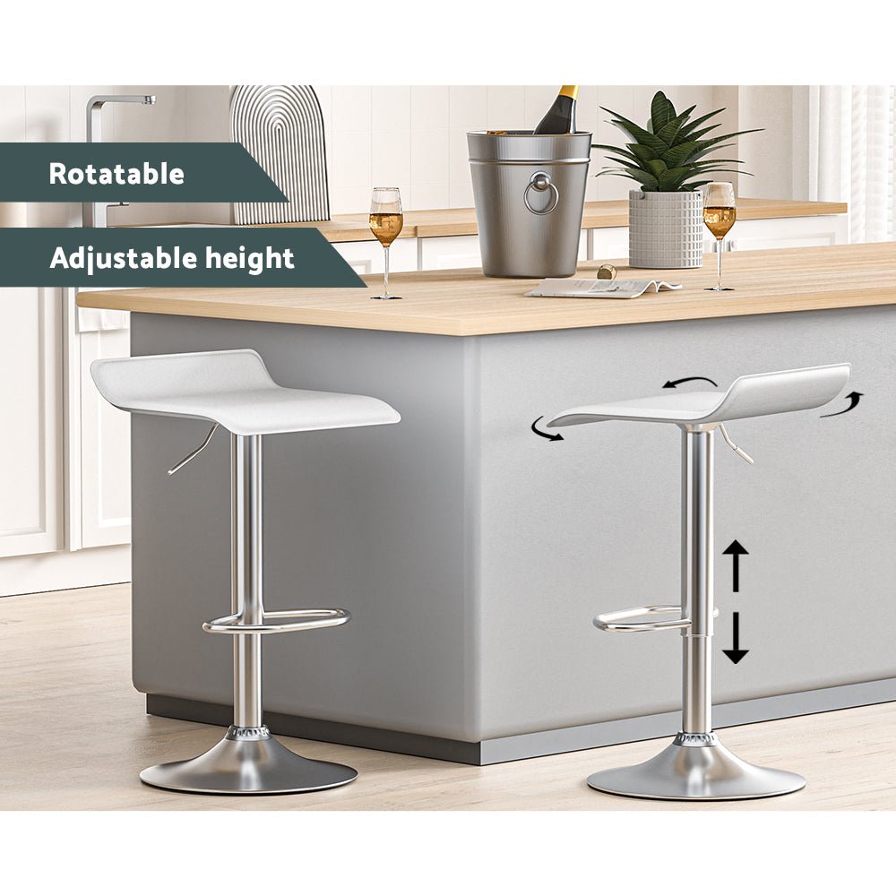 2x Bar Stools Faux Leather Chair White - Furniture > Bar Stools & Chairs > Table & Bar Stools - Rivercity House & Home Co. (ABN 18 642 972 209) - Affordable Modern Furniture Australia