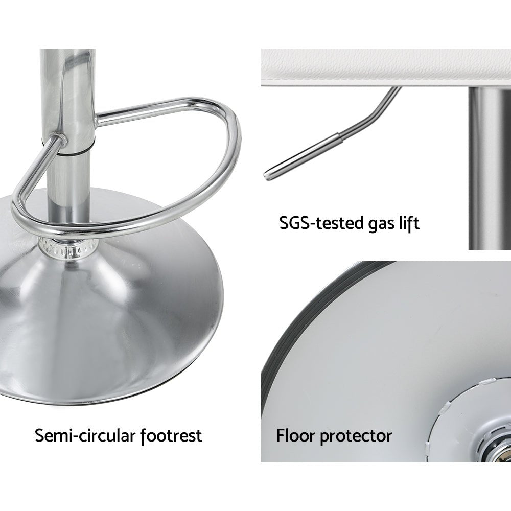 2x Bar Stools Faux Leather Chair White - Furniture > Bar Stools & Chairs > Table & Bar Stools - Rivercity House & Home Co. (ABN 18 642 972 209) - Affordable Modern Furniture Australia