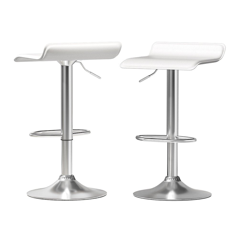 2x Bar Stools Faux Leather Chair White - Furniture > Bar Stools & Chairs > Table & Bar Stools - Rivercity House & Home Co. (ABN 18 642 972 209) - Affordable Modern Furniture Australia