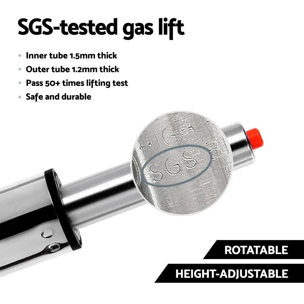 2x Bar Stools Gas Lift Velvet Woven Backrest Ivory - Furniture > Bar Stools & Chairs > Table & Bar Stools - Rivercity House & Home Co. (ABN 18 642 972 209) - Affordable Modern Furniture Australia