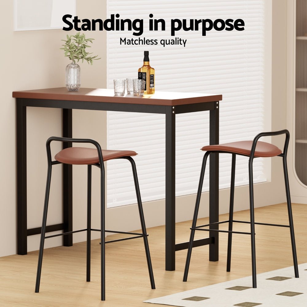 2x Bar Stools Kitchen Counter Stools Metal Brown - Furniture > Bar Stools & Chairs > Table & Bar Stools - Rivercity House & Home Co. (ABN 18 642 972 209) - Affordable Modern Furniture Australia