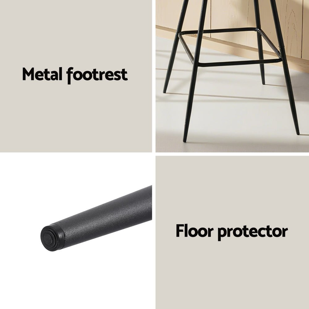 2x Bar Stools Kitchen Dining Chair Counter Stool Diamond PU Leather Black - Furniture > Bar Stools & Chairs > Table & Bar Stools - Rivercity House & Home Co. (ABN 18 642 972 209) - Affordable Modern Furniture Australia