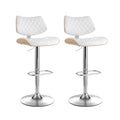 Set of 2 Quentin Gas Lift Bar Stools - White