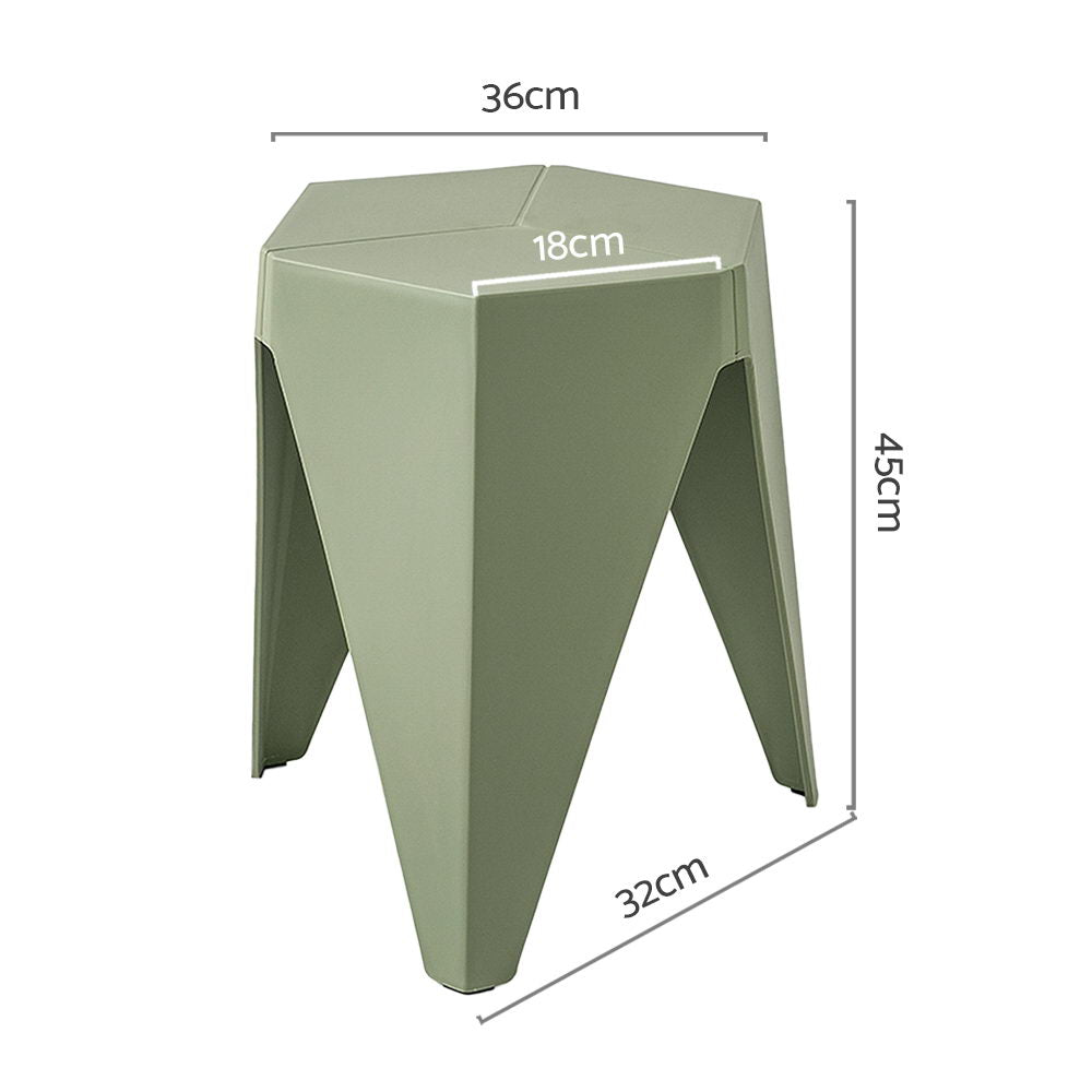2x Bar Stools Puzzle Plastic Foot Stool Green - Furniture > Bar Stools & Chairs > Table & Bar Stools - Rivercity House & Home Co. (ABN 18 642 972 209) - Affordable Modern Furniture Australia