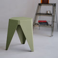 Set of 2 Bar Stools Puzzle Plastic Foot Stool Green
