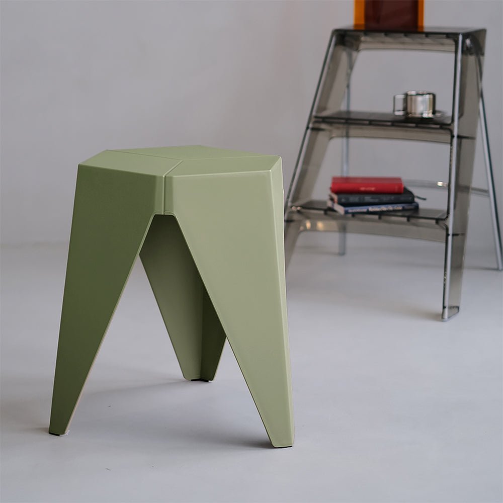 2x Bar Stools Puzzle Plastic Foot Stool Green - Furniture > Bar Stools & Chairs > Table & Bar Stools - Rivercity House & Home Co. (ABN 18 642 972 209) - Affordable Modern Furniture Australia