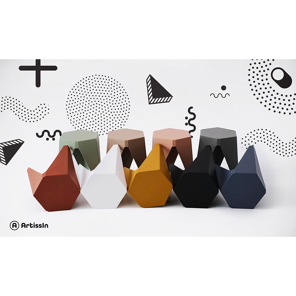 2x Bar Stools Puzzle Plastic Foot Stool Green - Furniture > Bar Stools & Chairs > Table & Bar Stools - Rivercity House & Home Co. (ABN 18 642 972 209) - Affordable Modern Furniture Australia