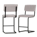 Set of 2 Kallan Velvet Bar Stools – Grey