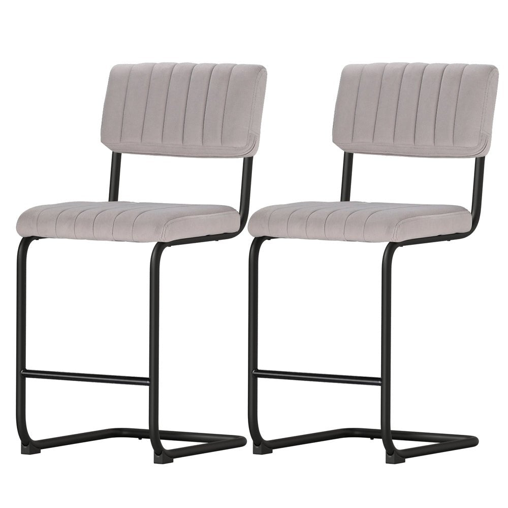 2x Bar Stools Velvet Chairs - Furniture > Bar Stools & Chairs - Rivercity House & Home Co. (ABN 18 642 972 209) - Affordable Modern Furniture Australia