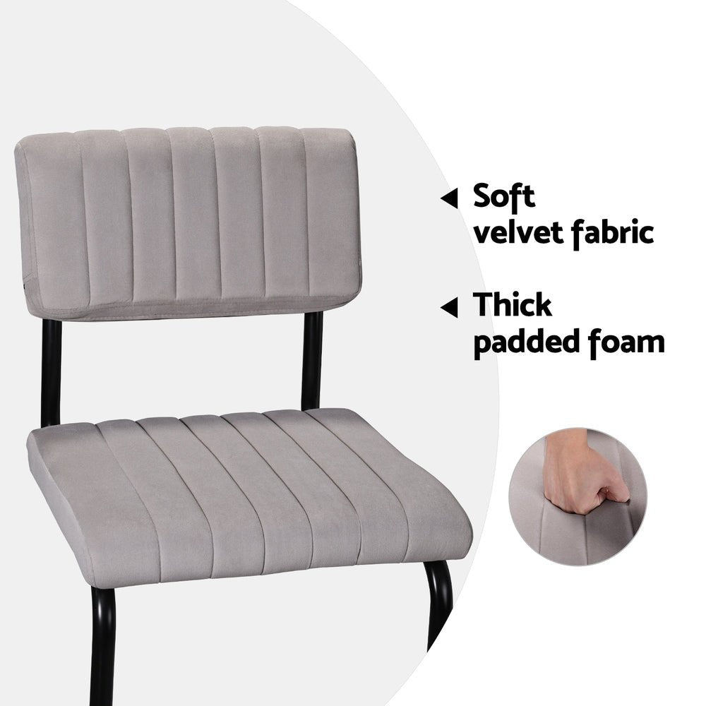 2x Bar Stools Velvet Chairs - Furniture > Bar Stools & Chairs - Rivercity House & Home Co. (ABN 18 642 972 209) - Affordable Modern Furniture Australia