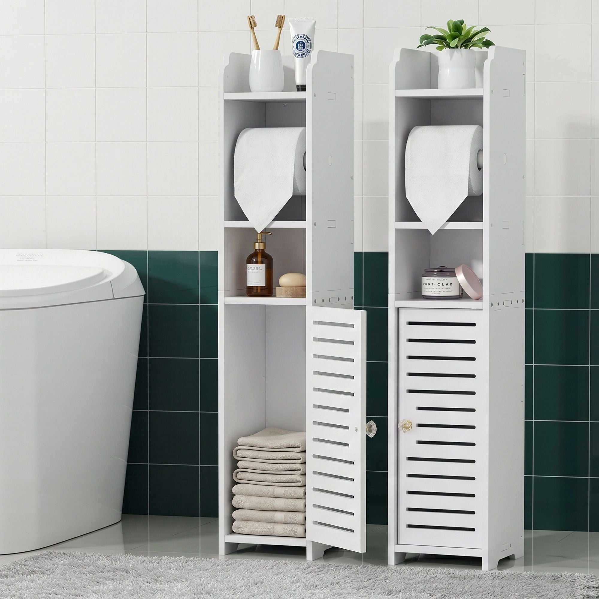 2X Bathroom Cabinet Toilet Roll Holder 76cm - Furniture > Bathroom > Bathroom Cabinets, Cupboards & Storage - Rivercity House & Home Co. (ABN 18 642 972 209) - Affordable Modern Furniture Australia
