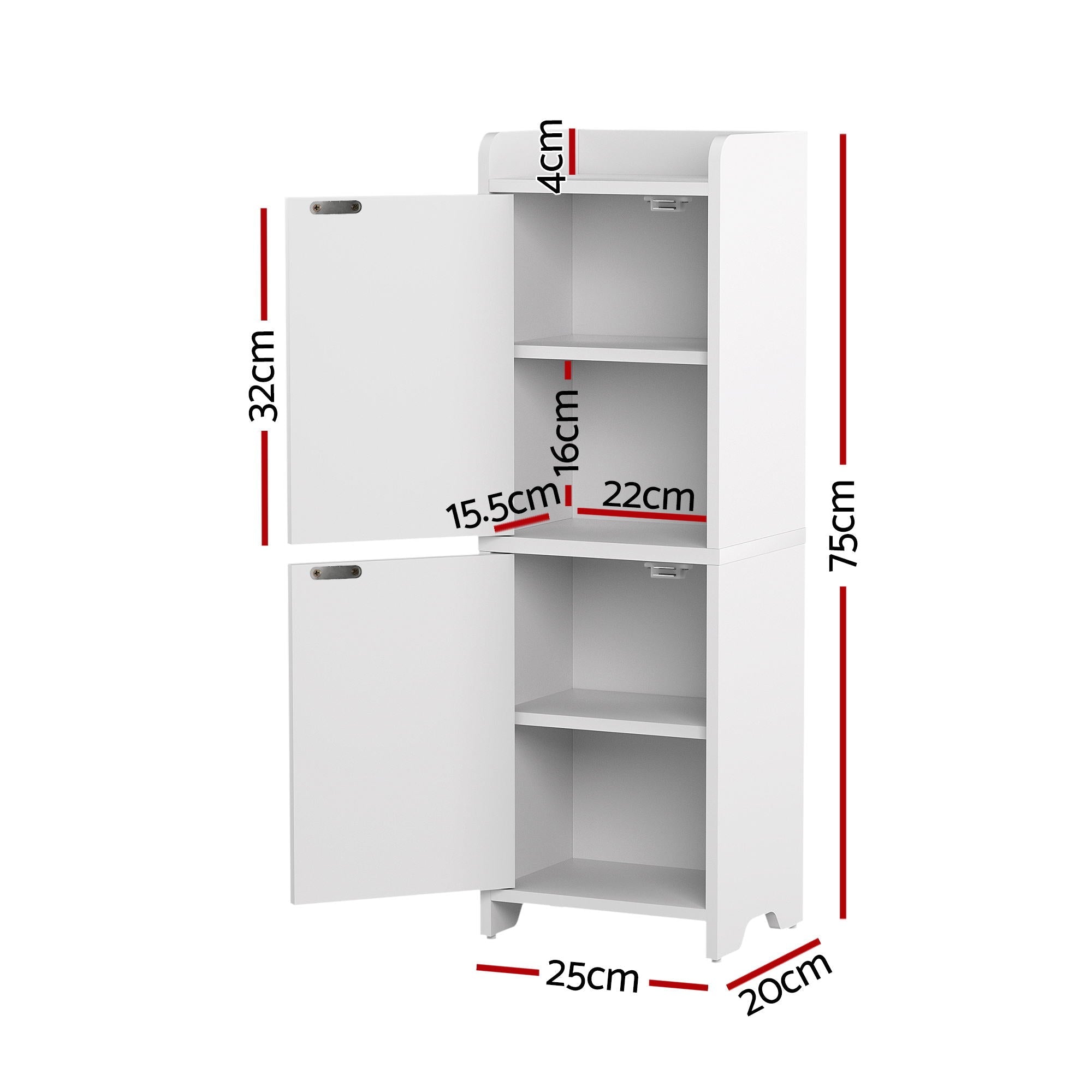 2x Bathroom Storage Cabinet 2 - Tier Slim Toilet Organizer Adjustable White - Furniture > Bathroom > Bathroom Cabinets, Cupboards & Storage - Rivercity House & Home Co. (ABN 18 642 972 209) - Affordable Modern Furniture Australia