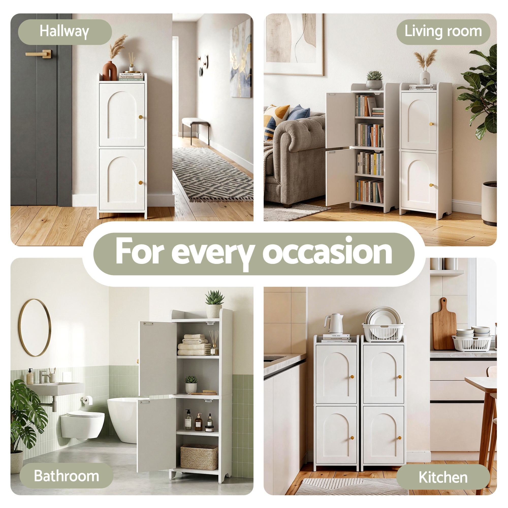 2x Bathroom Storage Cabinet 2 - Tier Slim Toilet Organizer Adjustable White - Furniture > Bathroom > Bathroom Cabinets, Cupboards & Storage - Rivercity House & Home Co. (ABN 18 642 972 209) - Affordable Modern Furniture Australia
