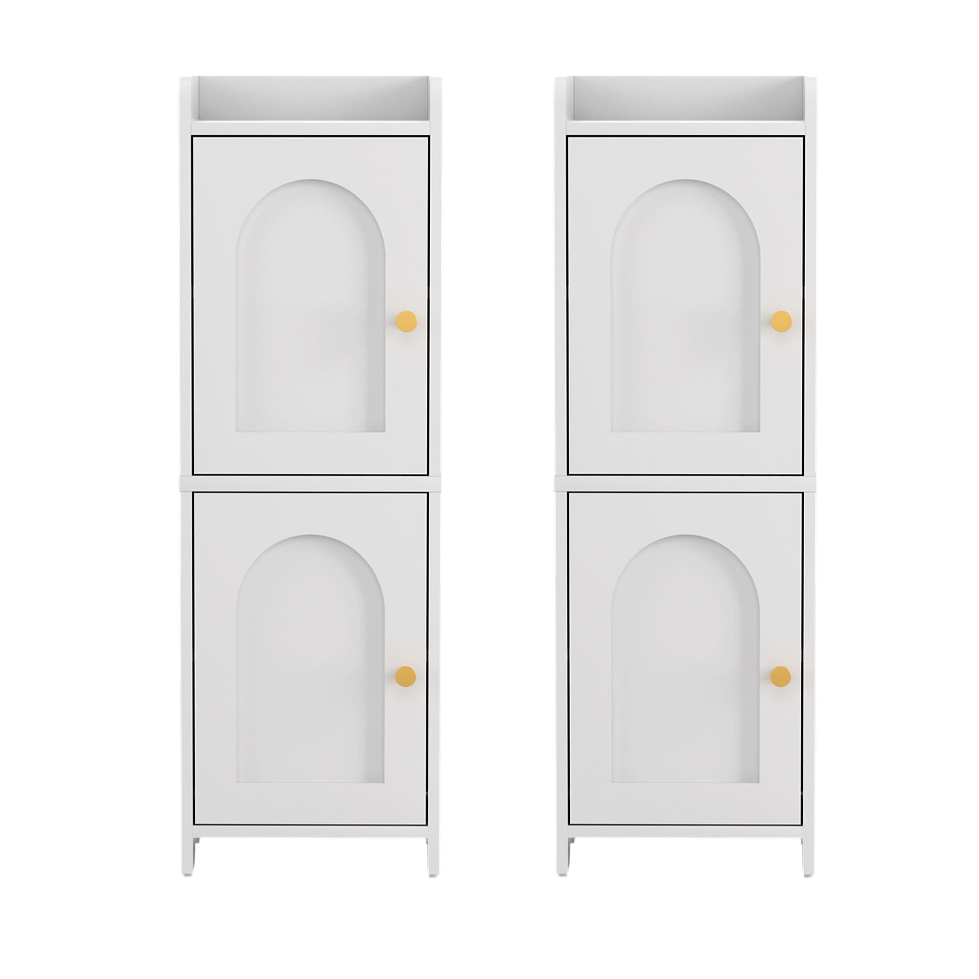 2x Bathroom Storage Cabinet 2 - Tier Slim Toilet Organizer Adjustable White - Furniture > Bathroom > Bathroom Cabinets, Cupboards & Storage - Rivercity House & Home Co. (ABN 18 642 972 209) - Affordable Modern Furniture Australia