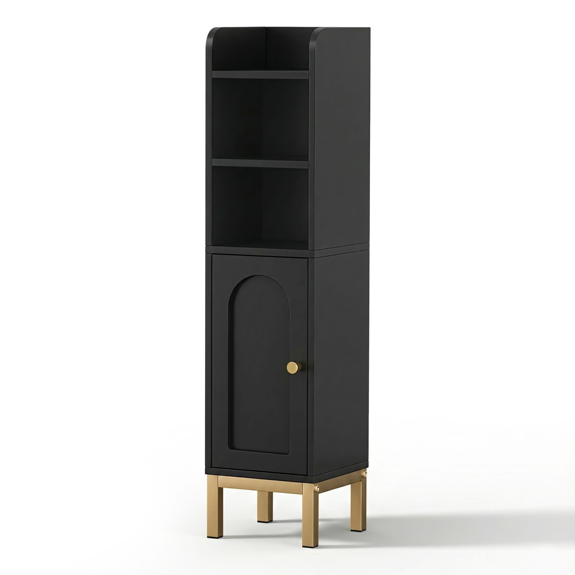 2X Bathroom Storage Cabinet Floor Organizer Toilet Corner Adjustable Black - Furniture > Bathroom > Bathroom Cabinets, Cupboards & Storage - Rivercity House & Home Co. (ABN 18 642 972 209) - Affordable Modern Furniture Australia