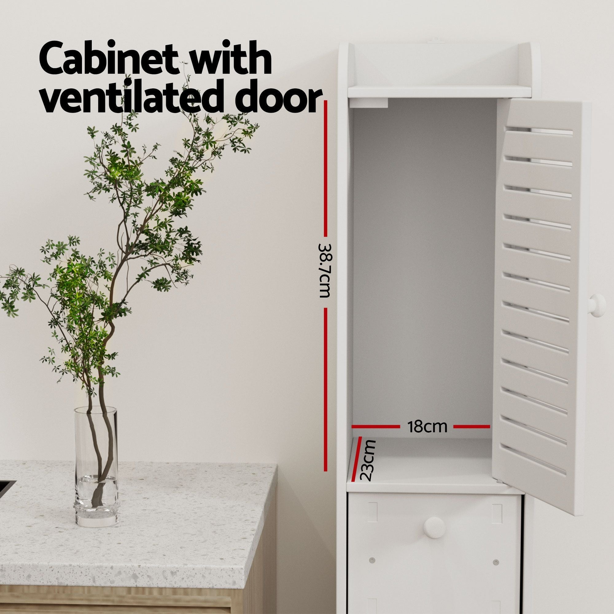 2X Bathroom Toilet Storage Cabinet Laundry Tallboy Cupboard - Furniture > Bathroom > Bathroom Cabinets, Cupboards & Storage - Rivercity House & Home Co. (ABN 18 642 972 209) - Affordable Modern Furniture Australia