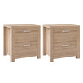 Set of 2 Bedside Table 2 Drawers - MAXI Pine