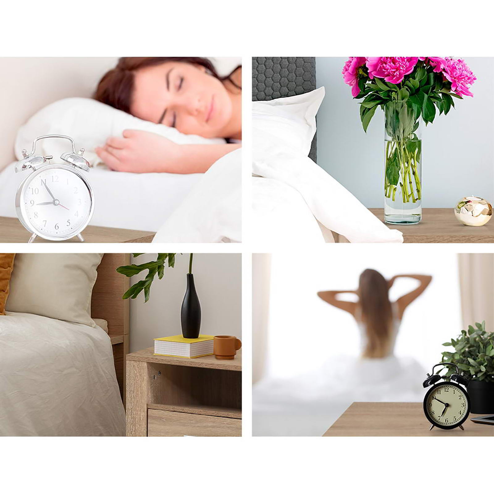 2X Bedside Table 2 Drawers with Shelf - TARA Oak - Furniture > Bedroom > Bedside Tables - Rivercity House & Home Co. (ABN 18 642 972 209) - Affordable Modern Furniture Australia