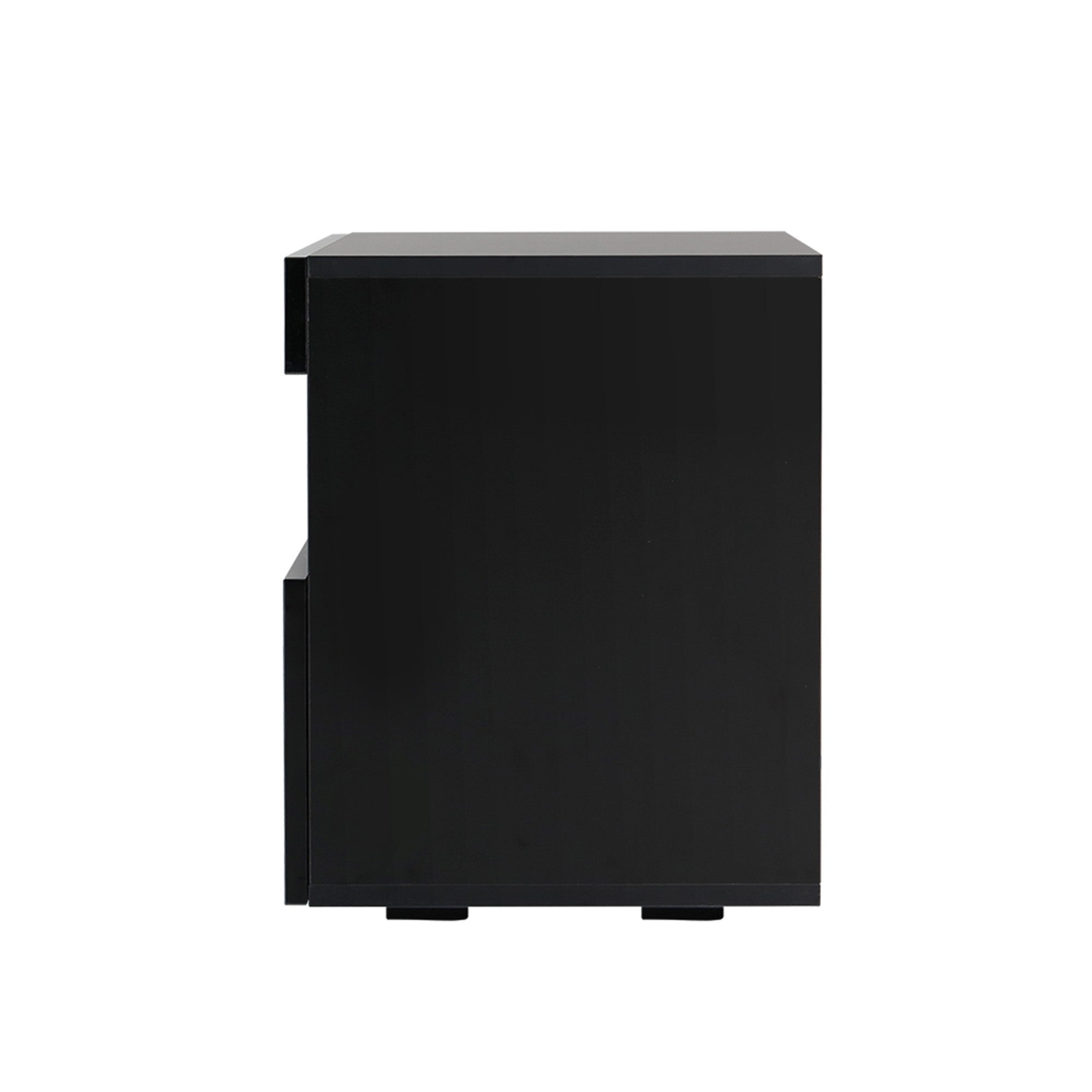 2x Bedside Table LED - HERES Black - Furniture > Bedroom > Bedside Tables - Rivercity House & Home Co. (ABN 18 642 972 209) - Affordable Modern Furniture Australia