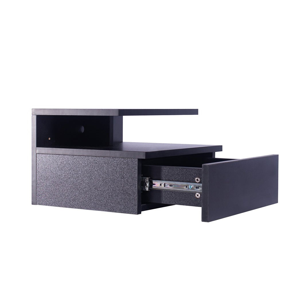 2x Bedside Tables Side Table Black - Rivercity House & Home Co. (ABN 18 642 972 209) - Affordable Modern Furniture Australia