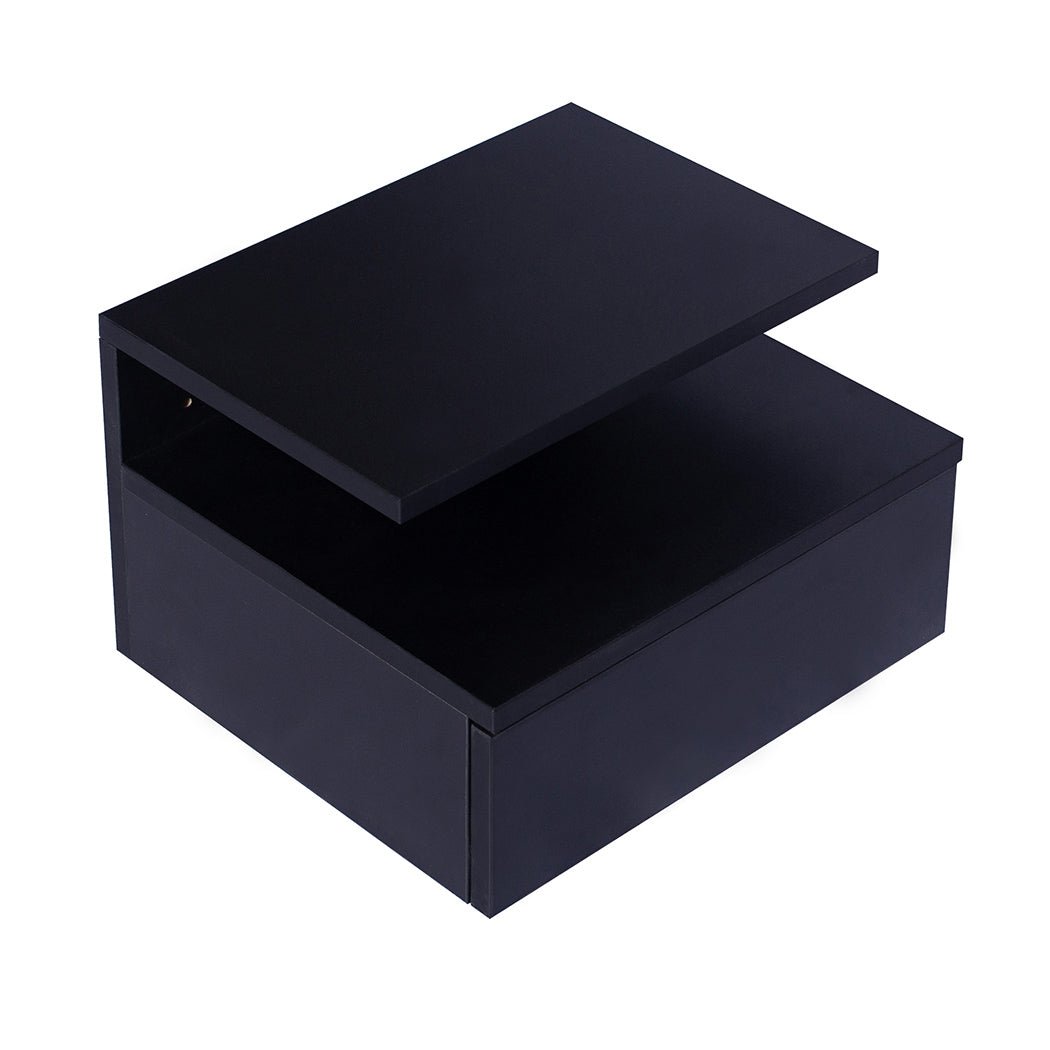 2x Bedside Tables Side Table Black - Rivercity House & Home Co. (ABN 18 642 972 209) - Affordable Modern Furniture Australia