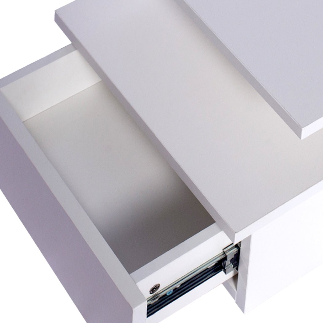 2x Bedside Tables Side Table White - Rivercity House & Home Co. (ABN 18 642 972 209) - Affordable Modern Furniture Australia