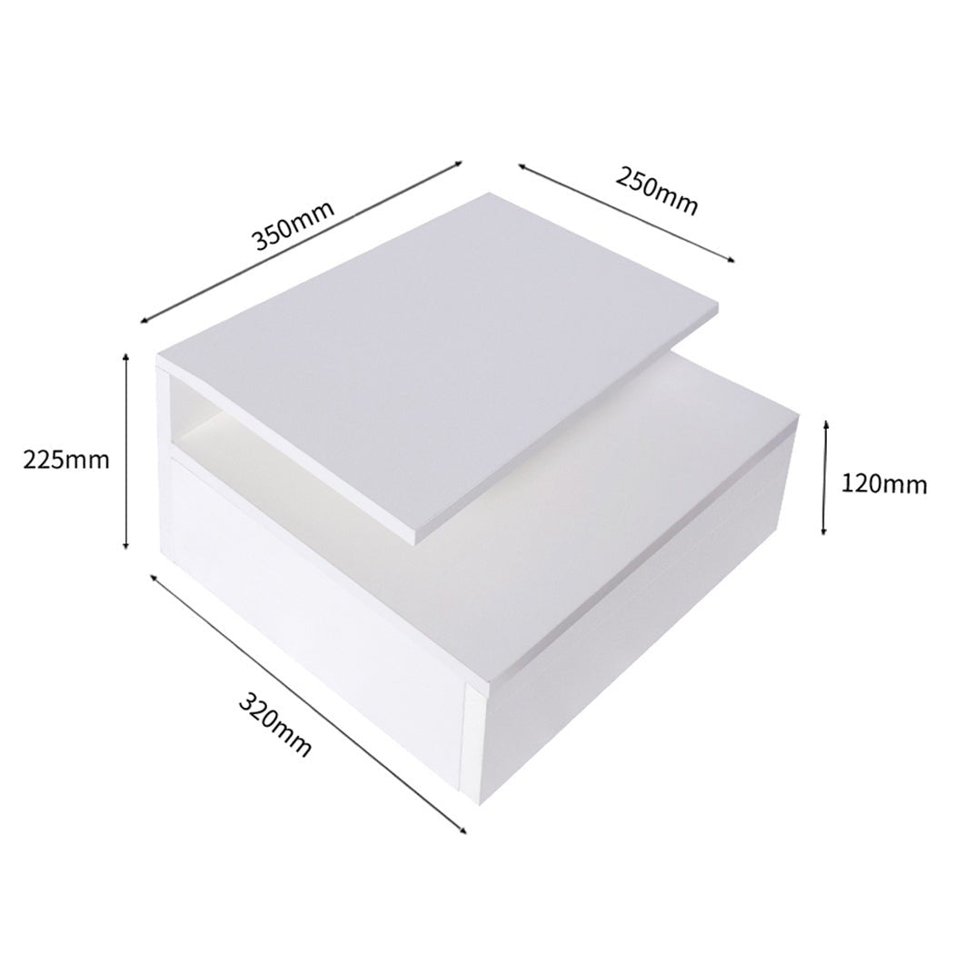 2x Bedside Tables Side Table White - Rivercity House & Home Co. (ABN 18 642 972 209) - Affordable Modern Furniture Australia