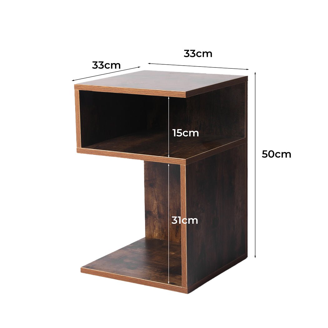 2x Bedside Tables Wood Side End Oak - Rivercity House & Home Co. (ABN 18 642 972 209) - Affordable Modern Furniture Australia