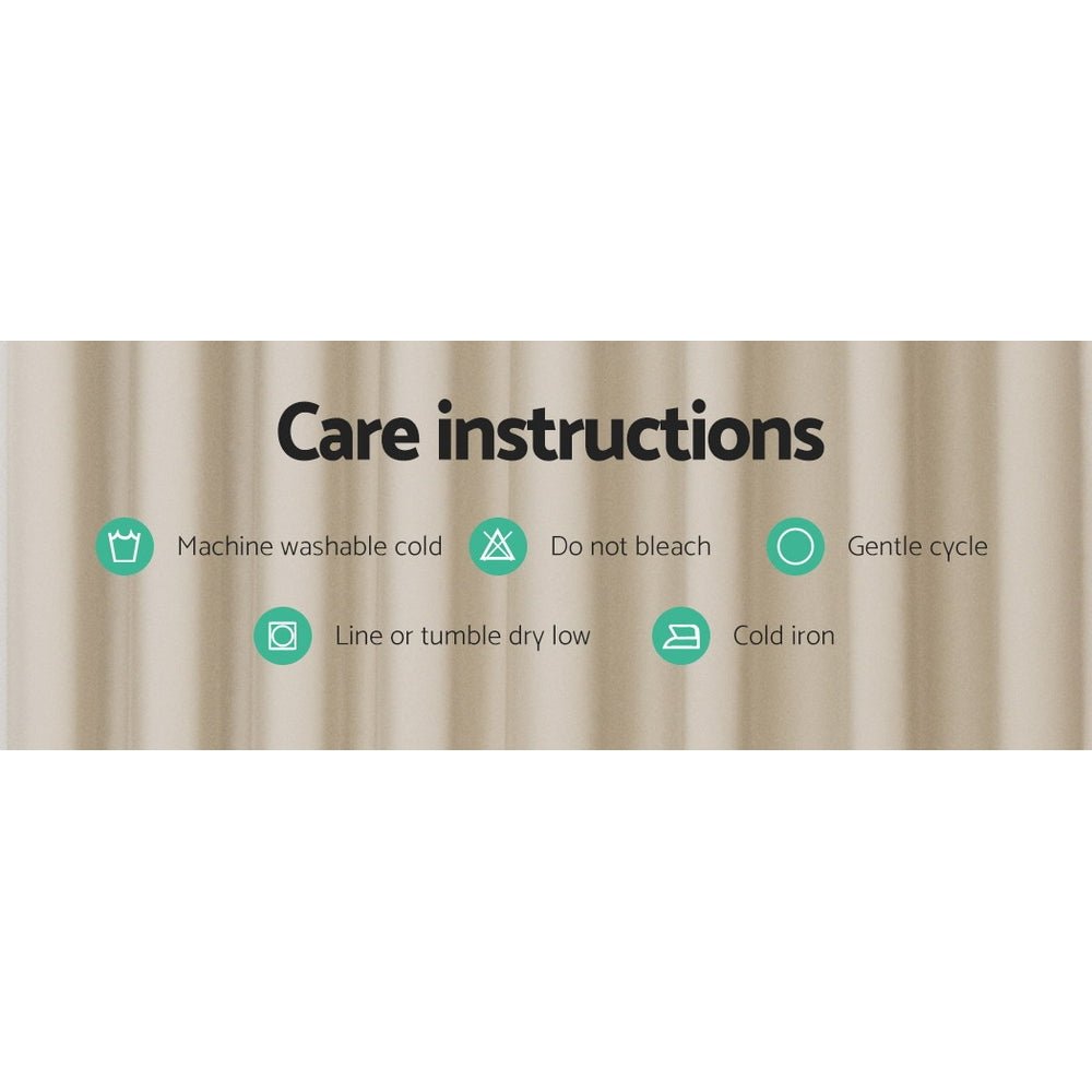 2X Blockout Curtains Blackout Window Curtain Eyelet 240x230cm Beige - Home & Garden > Curtains - Rivercity House & Home Co. (ABN 18 642 972 209) - Affordable Modern Furniture Australia