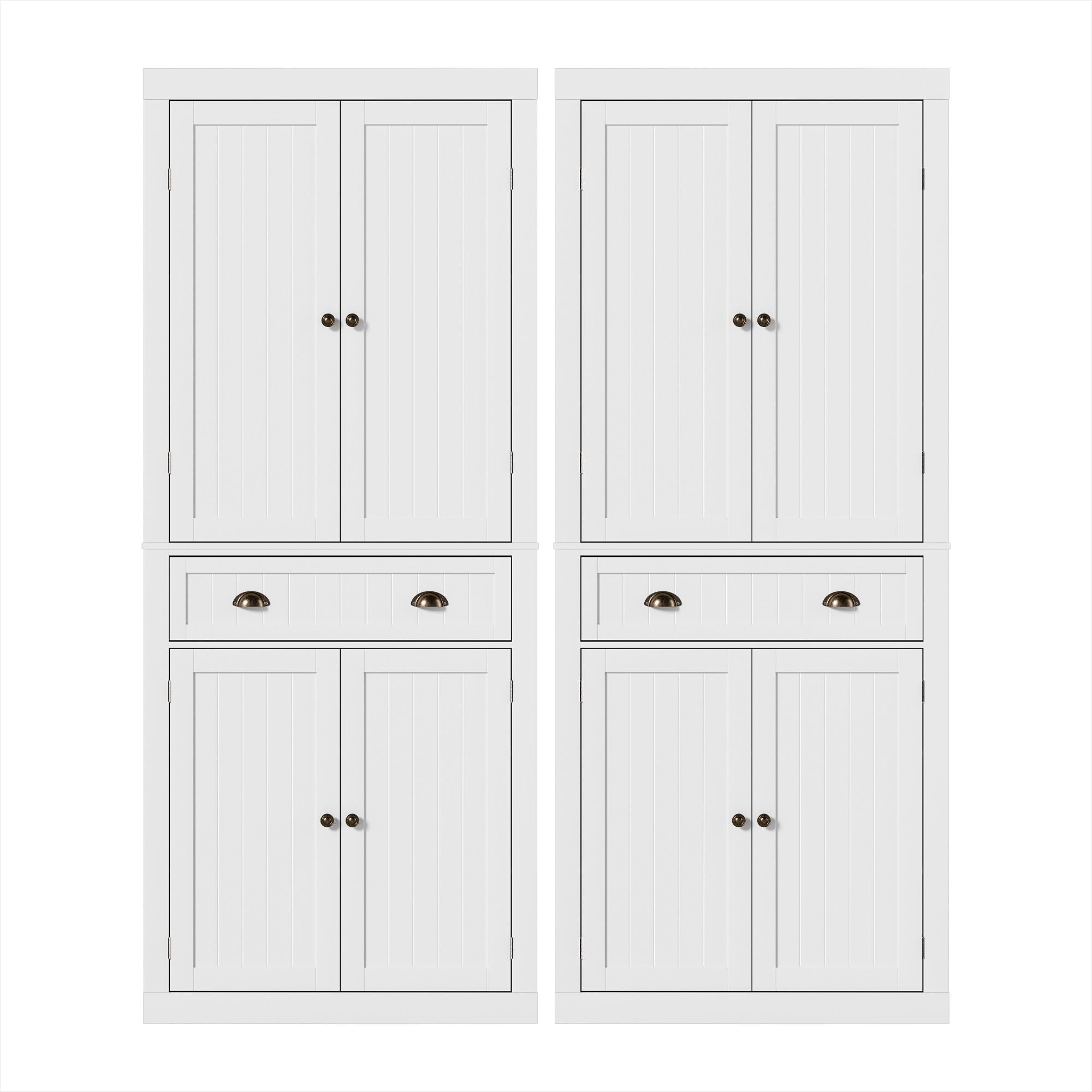 2x Buffet Sideboard Cabinet 6-Tier Storage Pantry Cupboard Drawer White - Furniture > Dining > Buffets & Sideboards - Rivercity House & Home Co. (ABN 18 642 972 209) - Affordable Modern Furniture Australia