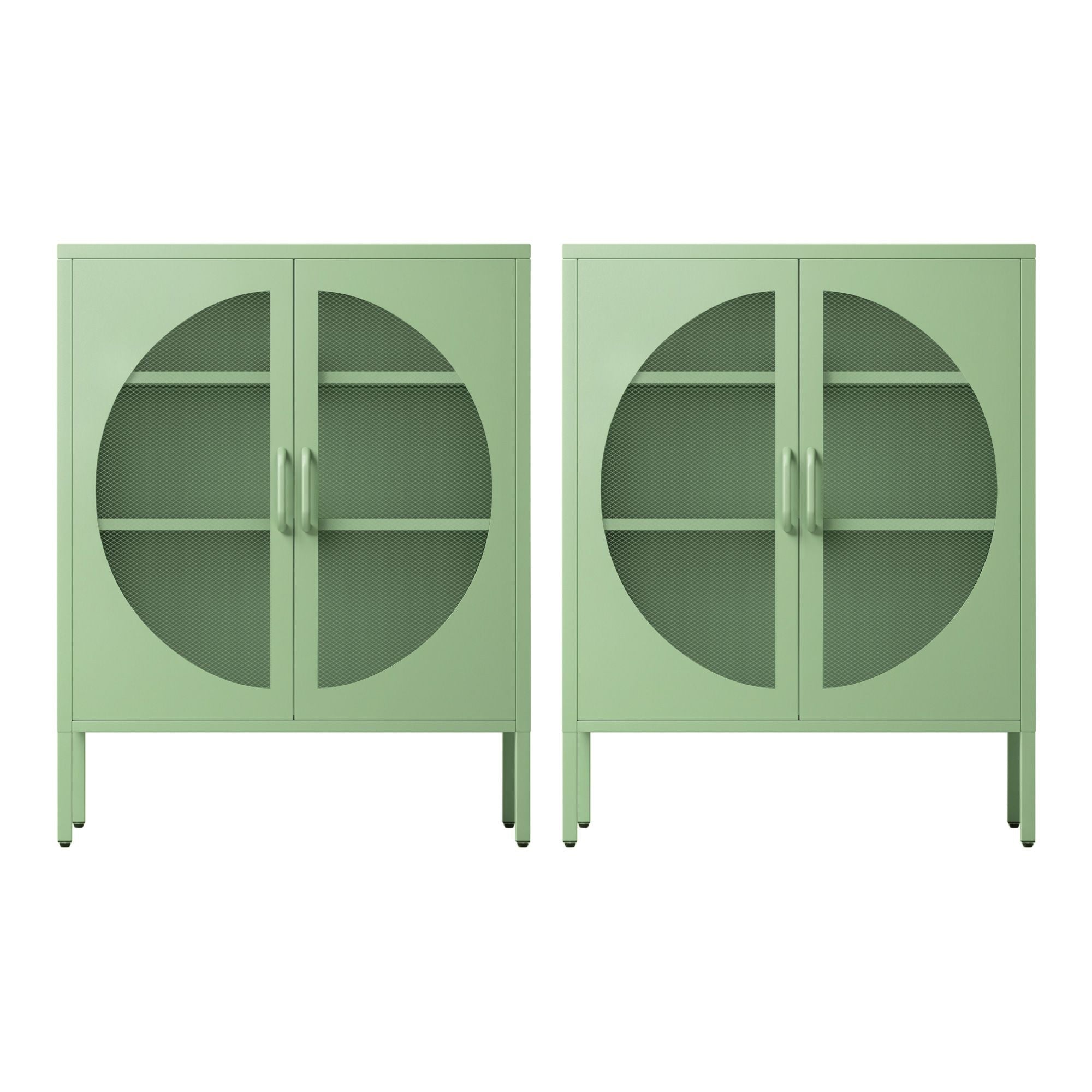2x Buffet Sideboard Cabinet ELSA Cupboard Storage Mesh Doors Metal Green - Furniture > Dining > Buffets & Sideboards - Rivercity House & Home Co. (ABN 18 642 972 209) - Affordable Modern Furniture Australia