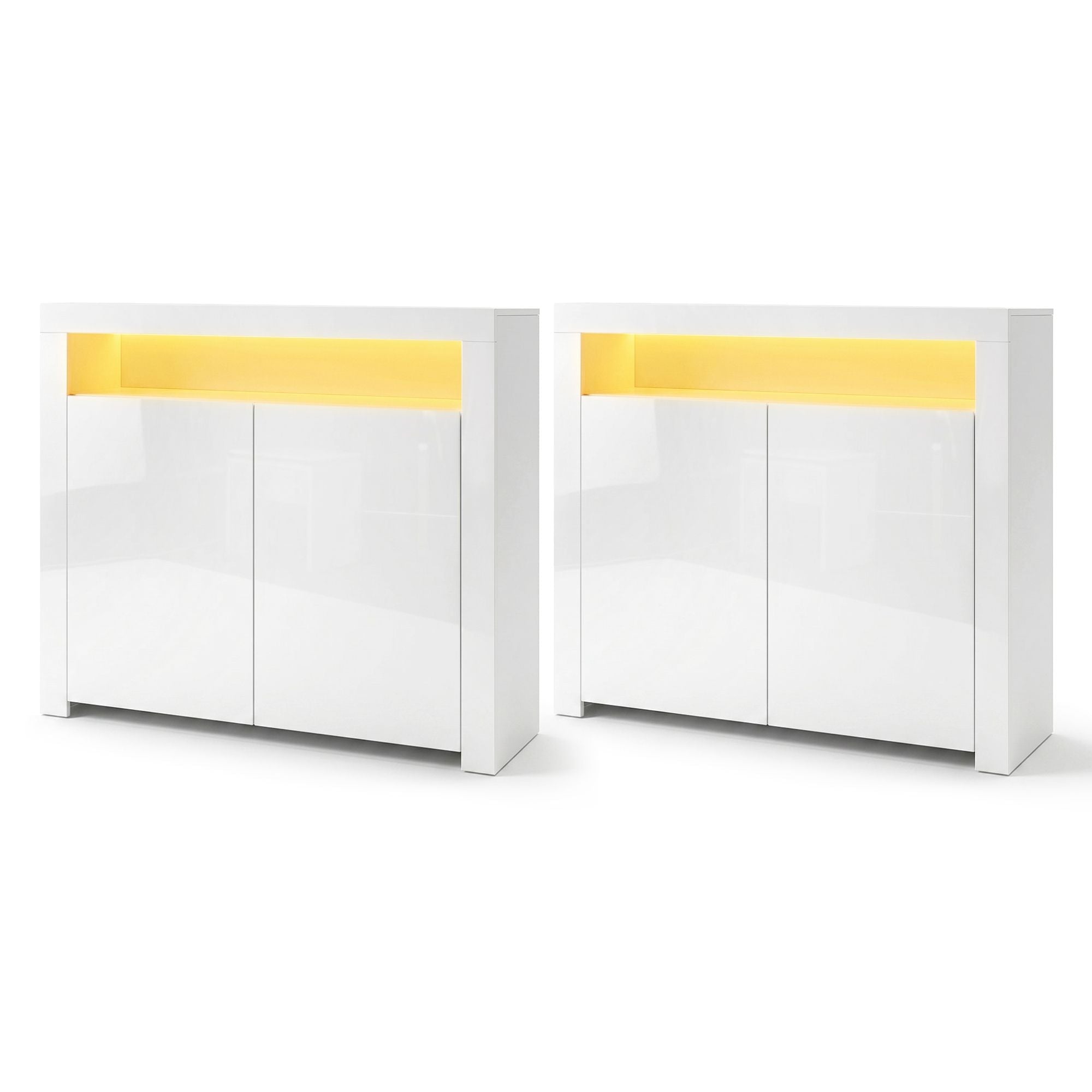 2x Buffet Sideboard Cabinet LED Cupboard High-Gloss Storage Pantry ARNO - Furniture > Dining > Buffets & Sideboards - Rivercity House & Home Co. (ABN 18 642 972 209) - Affordable Modern Furniture Australia