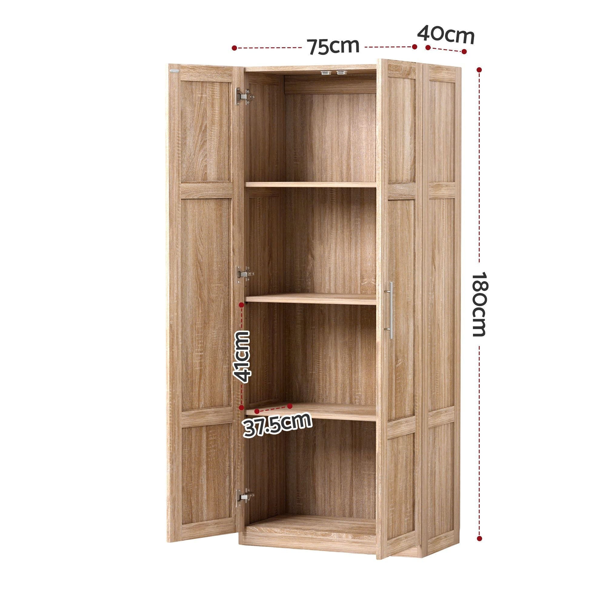 2x Buffet Sideboard Cabinet Pantry Hutch Kitchen Storage Organiser Pine - Furniture > Dining > Buffets & Sideboards - Rivercity House & Home Co. (ABN 18 642 972 209) - Affordable Modern Furniture Australia