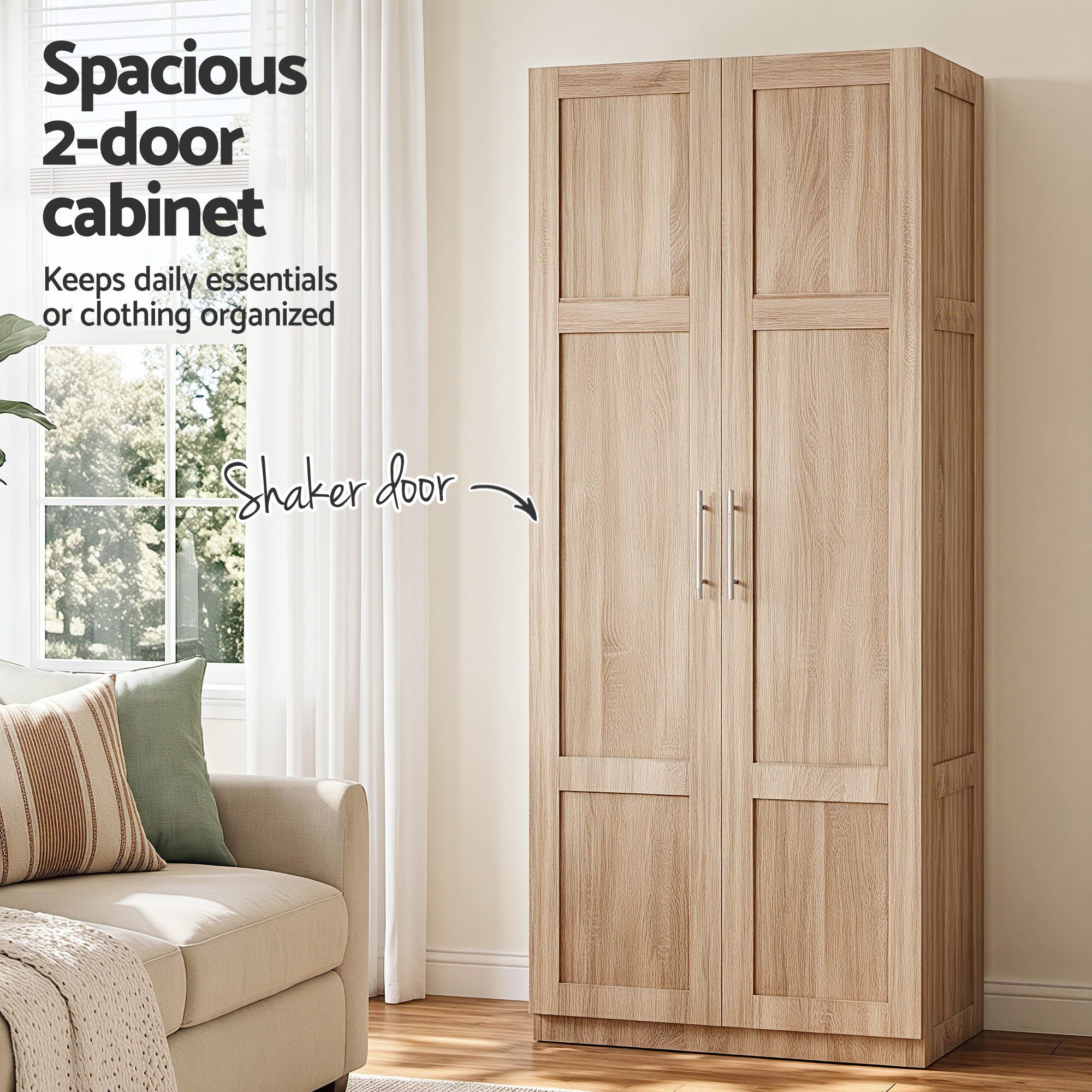 2x Buffet Sideboard Cabinet Pantry Hutch Kitchen Storage Organiser Pine - Furniture > Dining > Buffets & Sideboards - Rivercity House & Home Co. (ABN 18 642 972 209) - Affordable Modern Furniture Australia