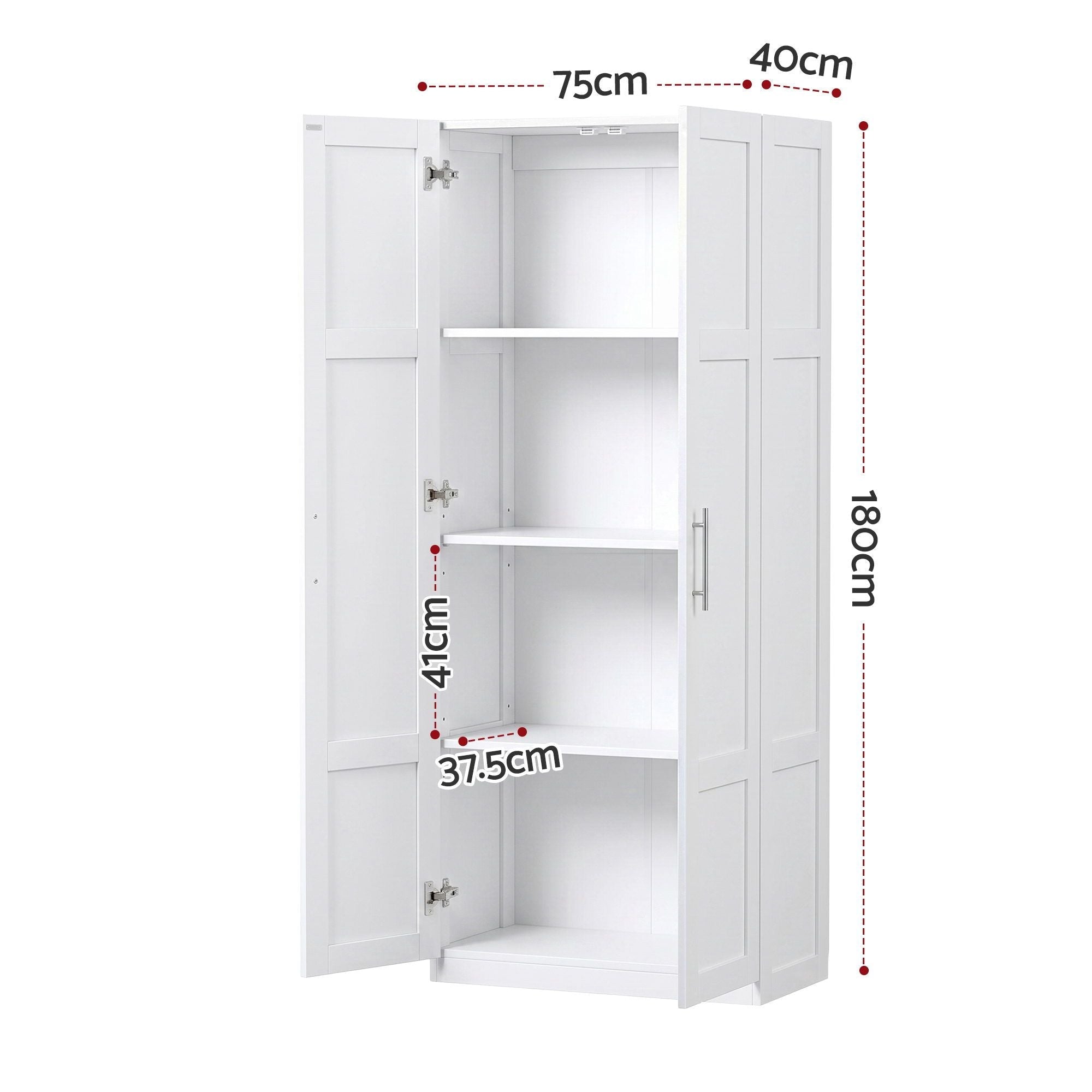 2x Buffet Sideboard Cabinet Pantry Hutch Kitchen Storage Organiser White - Furniture > Dining > Buffets & Sideboards - Rivercity House & Home Co. (ABN 18 642 972 209) - Affordable Modern Furniture Australia