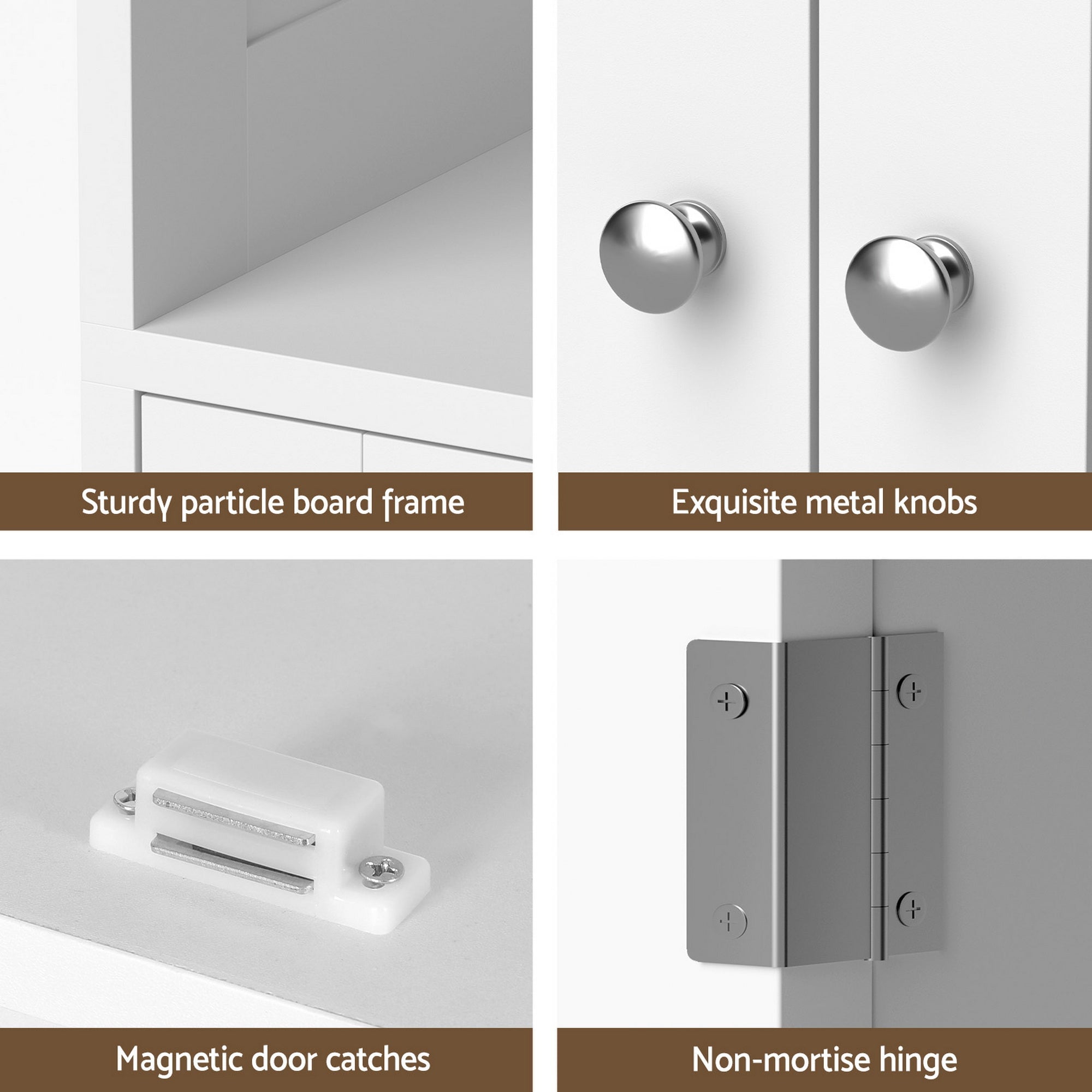 2x Buffet Sideboard Cabinet Pantry Kitchen Bathroom Storage Cupboard - Furniture > Dining > Buffets & Sideboards - Rivercity House & Home Co. (ABN 18 642 972 209) - Affordable Modern Furniture Australia